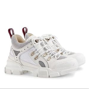 Gucci Flashtrek White Lug Sole Padded Leather Sneakers